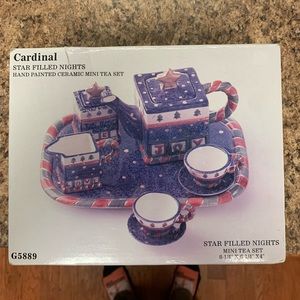Cardinal Star Filled Nights Mini Christmas Ceramic Tea Set